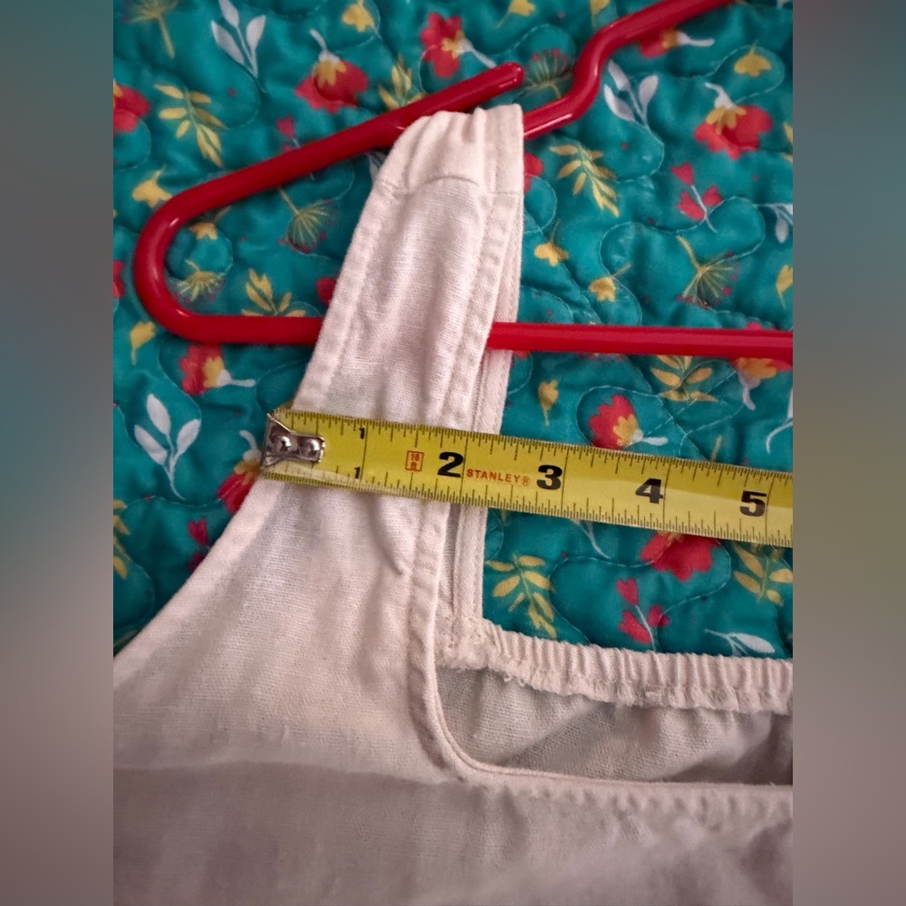 AVA & VIV Linen Blend Tank Top 1X Ivory Button Back - Picture 10 of 12